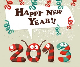Snake 2013 Christmas design vector graphics 10