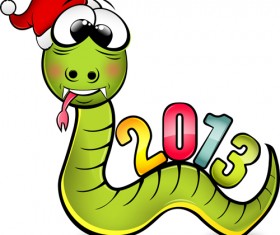 Snake 2013 Christmas design vector graphics 12