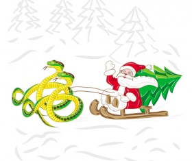 Snake 2013 Christmas design vector graphics 15