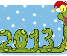 Snake 2013 Christmas design vector graphics 17