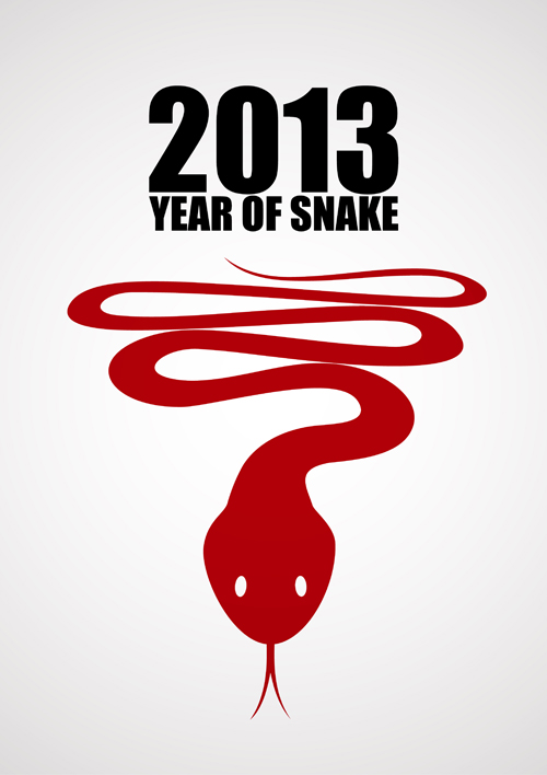 Snake 2013 Christmas design vector graphics 19