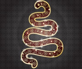 Snake 2013 Christmas design vector graphics 20