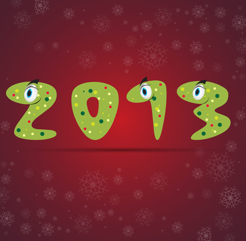 Snake 2013 Christmas design vector graphics 08