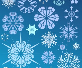 Different Snowflake elements vector graphics 03