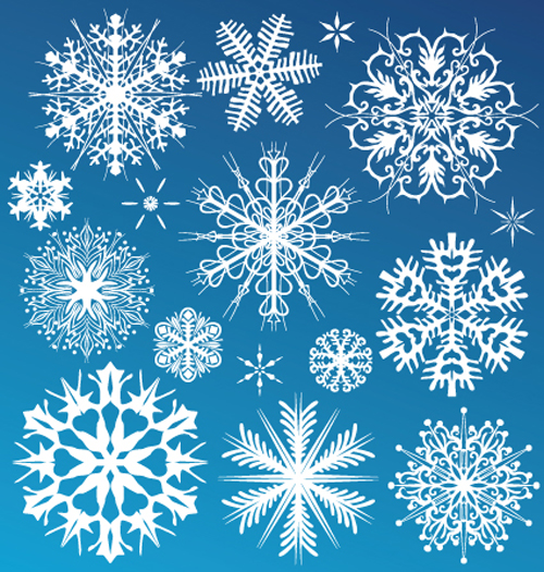 Different Snowflake elements vector graphics 05
