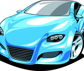 Colored Sport Car elements vector material 01