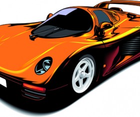 Colored Sport Car elements vector material 02