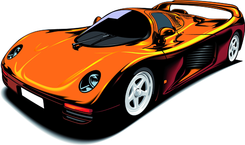 Colored Sport Car elements vector material 02
