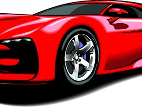 Colored Sport Car elements vector material 03
