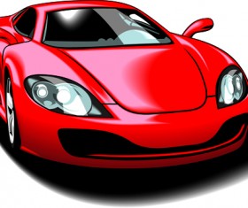 Colored Sport Car elements vector material 05