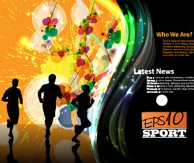 Sports design elements vector background 02