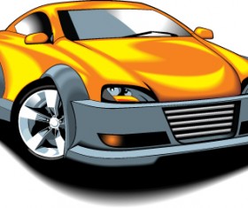 Colored Sport Car elements vector material 09