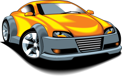 Colored Sport Car elements vector material 09