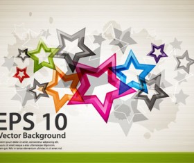Colorful Stars Background art vector 01