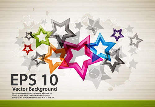 Colorful Stars Background art vector 01