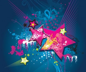 Colorful Stars Background art vector 02