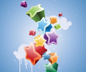 Colorful Stars Background art vector 03