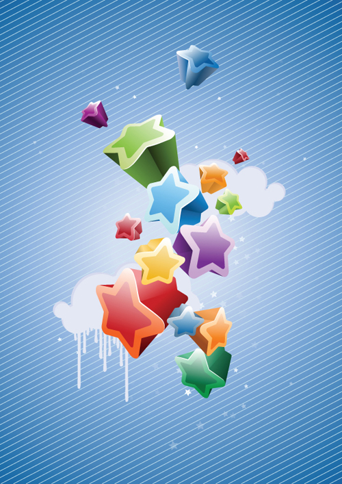 Colorful Stars Background art vector 03