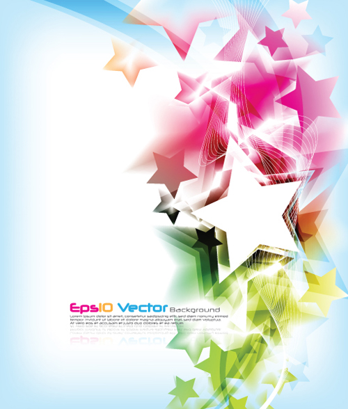 Colorful Stars Background art vector 04