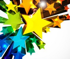 Colorful Stars Background art vector 05