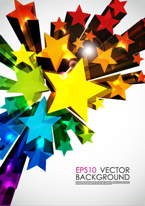 Colorful Stars Background art vector 05