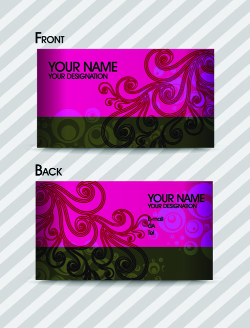 Commonly Stylish business card design vector 02