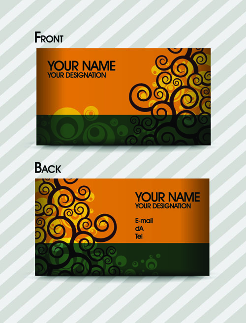 Commonly Stylish business card design vector 03