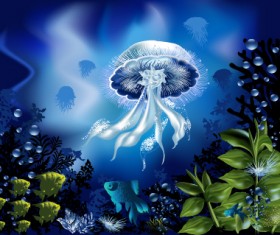 Pretty Underwater World element vector 04