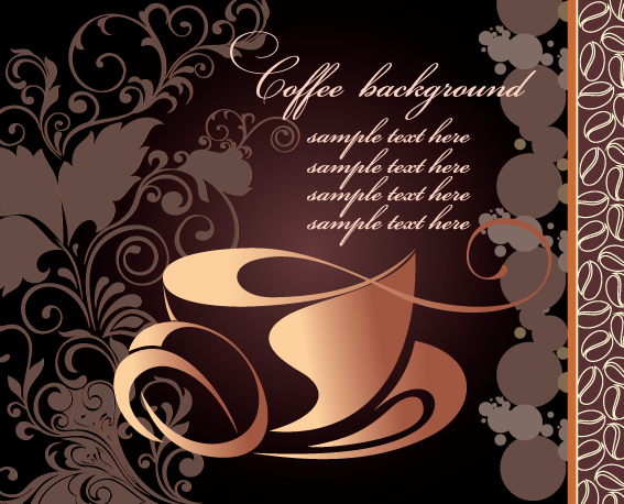 Creative coffee art backgrounds vector 04
