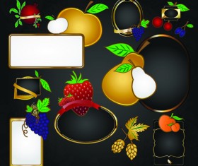 Set of Vintage colored labels vector graphic 01