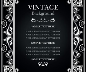 Set of Vintage frame background vector 01