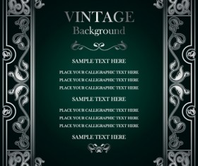 Set of Vintage frame background vector 02