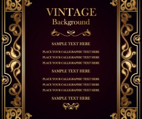 Set of Vintage frame background vector 03