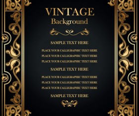 Set of Vintage frame background vector 04