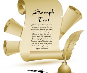 Vintage parchment scroll design vector graphics 05