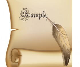 Vintage parchment scroll design vector graphics 06