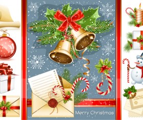 Vivid Christmas decor elements vector graphics 03