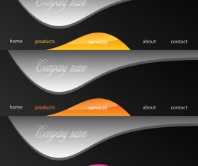 Various sites menus design vector graphics 05