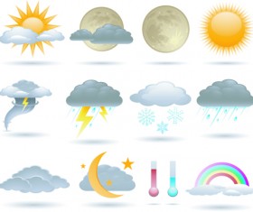 Different Weather icons vector set 01