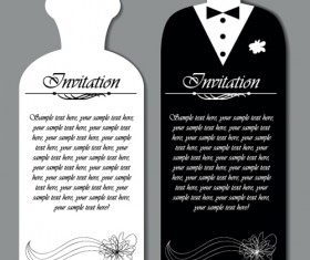 Set of Wedding Invitation cards elements vector graphics 02