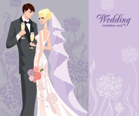 Set of Wedding Invitation cards elements vector graphics 04