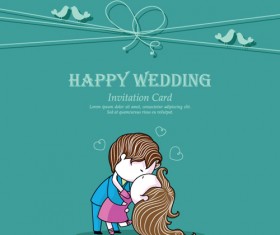 Set of Wedding Invitation cards elements vector graphics 05