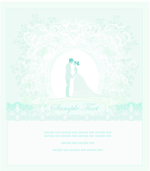 Shallow color Wedding backgrounds art vector 01