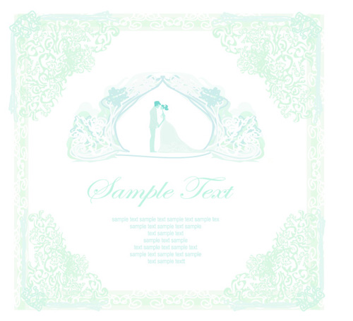 Shallow color Wedding backgrounds art vector 04