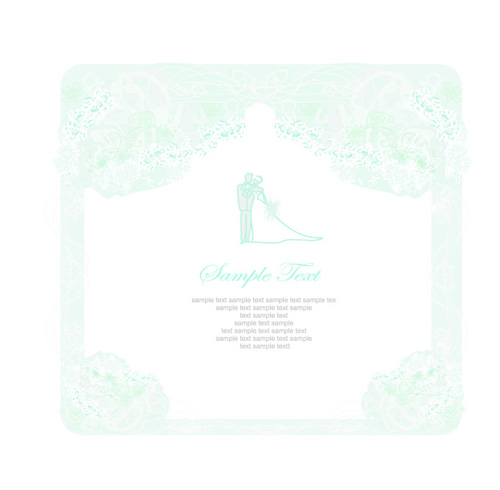 Shallow color Wedding backgrounds art vector 05