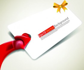 Set of White form and red ribbons backgrounds vector 05