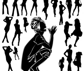 Different Women Silhouettes vector material 10