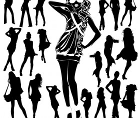 Different Women Silhouettes vector material 06