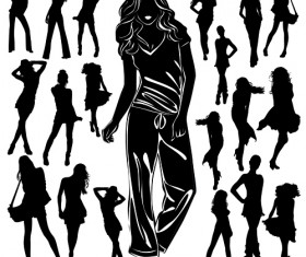 Different Women Silhouettes vector material 08