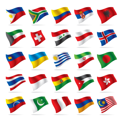 Different World Flags elements vector 03